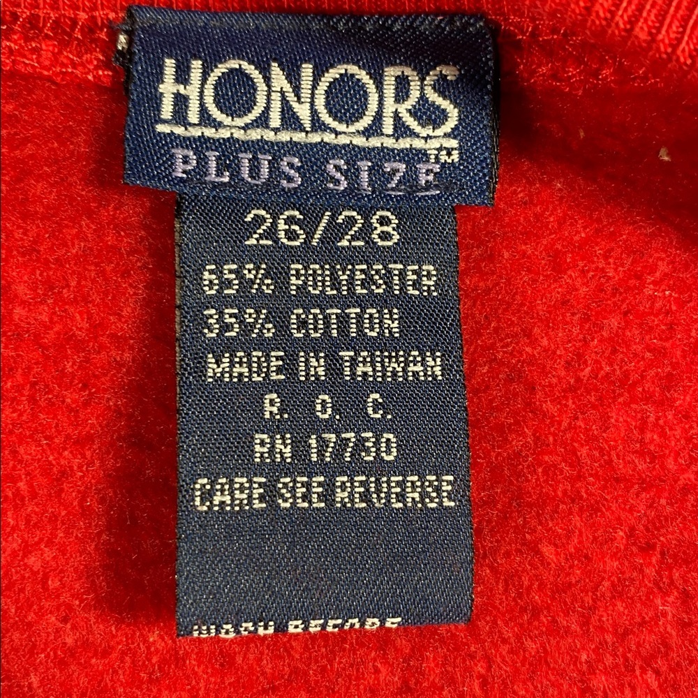 Honors Christmas Sweatshirt Joy Red Plus Size 26/28 - Picture 6 of 6